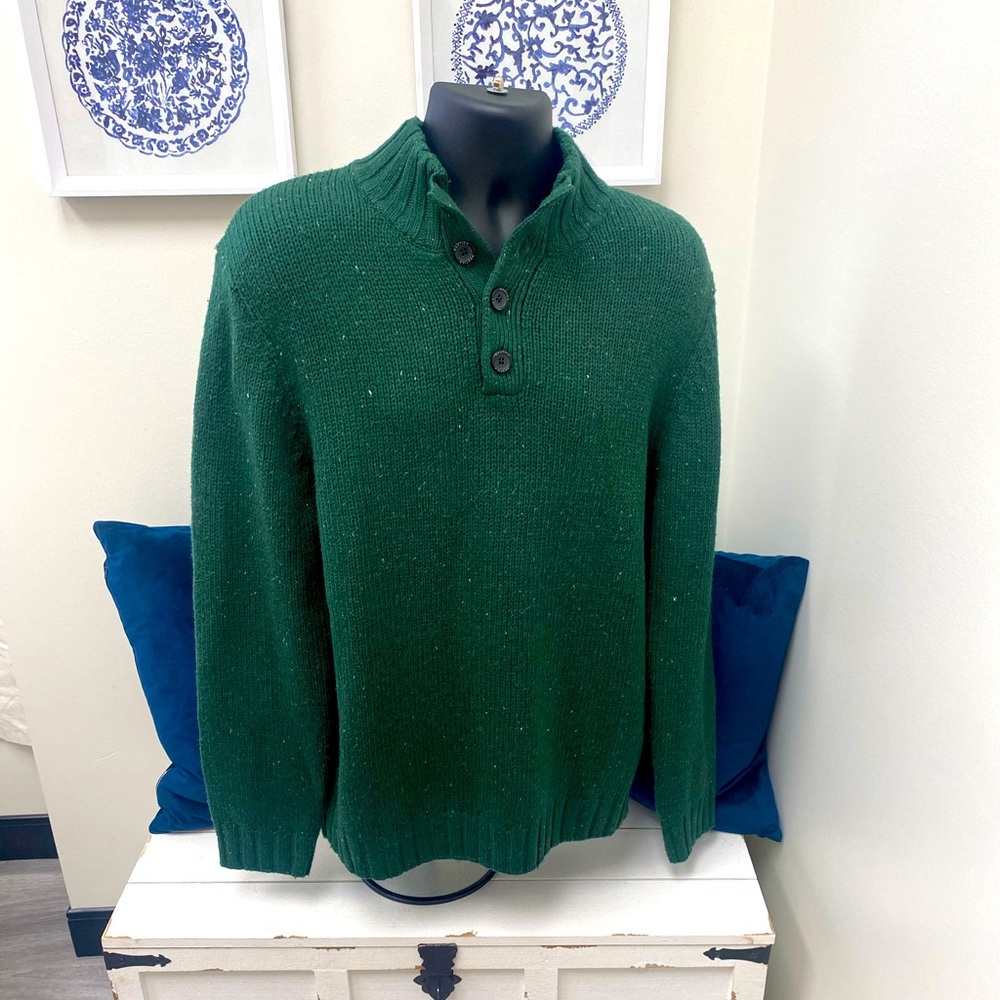 🍁 Nautica -Men Wool Blend Henley Pullover🍁